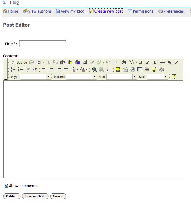 Image of post editor